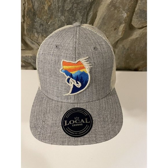 Local Crowns Bass Fish Hat Snapback Adjustable Trucker Mesh Cap Forest Views NEW - Picture 2 of 11